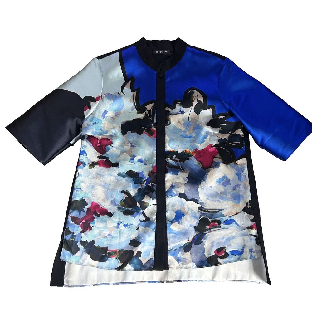 Mi Jong Lee Spring Jacket Size Colorful Floral Dress Lightweight Artistic USA